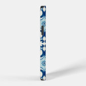 Portugese Azulejos Blauwe Bloemtegels Patroon iPhone Hoesje (Rechterkant)