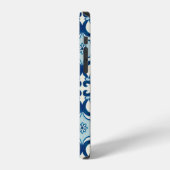 Portugese Azulejos Blauwe Bloemtegels Patroon iPhone Hoesje (Linkerkant)