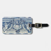 Portugese blauwe en witte tegels met engelen bagagelabel (Voorkant horizontaal)