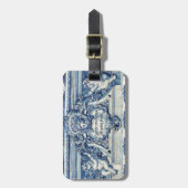 Portugese blauwe en witte tegels met engelen bagagelabel (Voorkant verticaal)