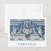 Portugese blauwe en witte tegels met engelen briefkaart (Voorkant / Achterkant)