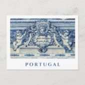 Portugese blauwe en witte tegels met engelen briefkaart (Voorkant)