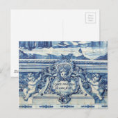 Portugese blauwe en witte tegels met engelen briefkaart (Voorkant / Achterkant)