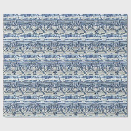 Portugese blauwe en witte tegels met engelen cadeaupapier (Vlak)