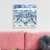 Portugese blauwe en witte tegels met engelen canvas afdruk (Insitu (Woonkamer))