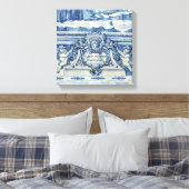 Portugese blauwe en witte tegels met engelen canvas afdruk (Insitu (Slaapkamer))