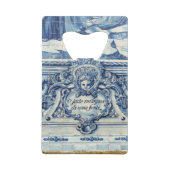 Portugese blauwe en witte tegels met engelen creditkaart flessenopener (Voorkant)