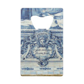 Portugese blauwe en witte tegels met engelen creditkaart flessenopener (Achterkant)