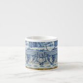 Portugese blauwe en witte tegels met engelen espresso kop (Voorkant)