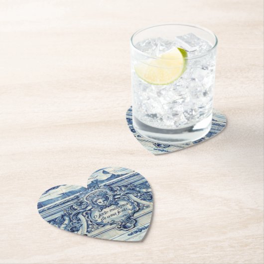 Portugese blauwe en witte tegels met engelen kartonnen onderzetters (Insitu)