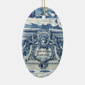Portugese blauwe en witte tegels met engelen keramisch ornament (Rechts)