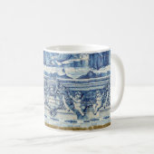 Portugese blauwe en witte tegels met engelen koffiemok (Voorkant rechts)