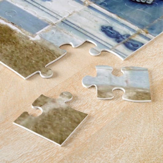 Portugese blauwe en witte tegels met engelen legpuzzel (Zijkant)