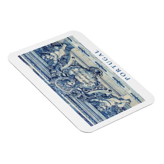 Portugese blauwe en witte tegels met engelen magneet (Rechterzijde)