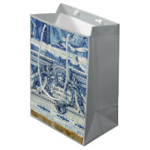 Portugese blauwe en witte tegels met engelen medium cadeauzakje (Voorkant Gekanteld)