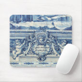 Portugese blauwe en witte tegels met engelen muismat (Met muis)