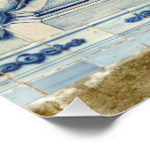 Portugese blauwe en witte tegels met engelen perfect poster (Hoek)