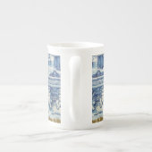 Portugese blauwe en witte tegels met engelen porselein kop (Achterkant)