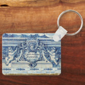 Portugese blauwe en witte tegels met engelen sleutelhanger (Voorkant)