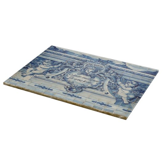 Portugese blauwe en witte tegels met engelen snijplank (Hoek)