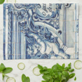 Portugese blauwe en witte tegels met engelen theedoek (Gevouwen)