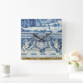 Portugese blauwe en witte tegels met engelen vierkante klok (Huis)