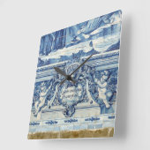 Portugese blauwe en witte tegels met engelen vierkante klok (Hoek)