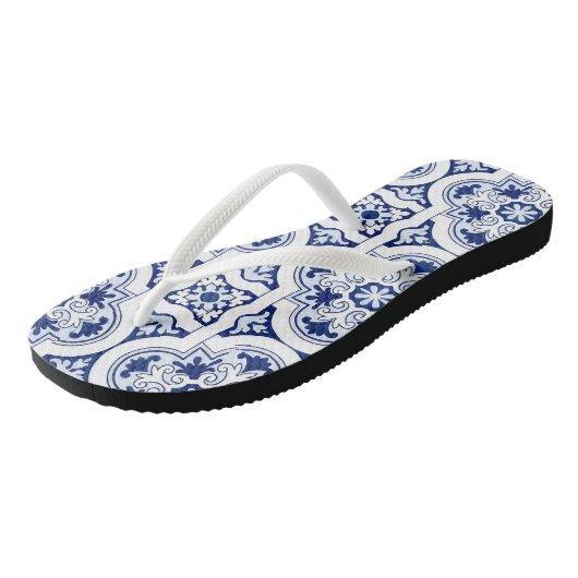 Portugese blauwe teenslippers (Schuin)