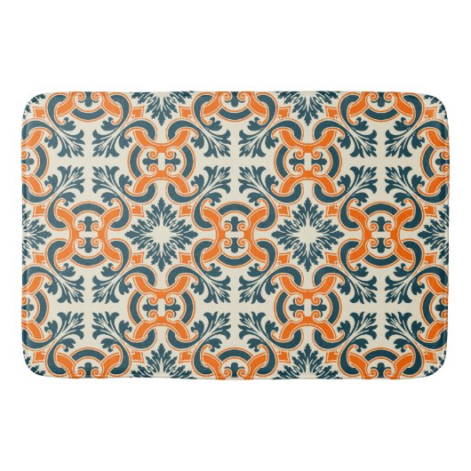 Portugese blauwe tegel badmat (Voorkant)