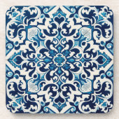 Portugese blauwe tegel bier onderzetter (Voorkant)