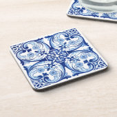 Portugese blauwe tegel bier onderzetter (Linkerzijde)
