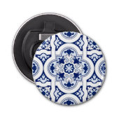 Portugese blauwe tegel button flesopener (Voorkant)