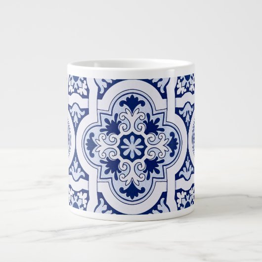 Portugese blauwe tegel grote koffiekop (Voorkant)