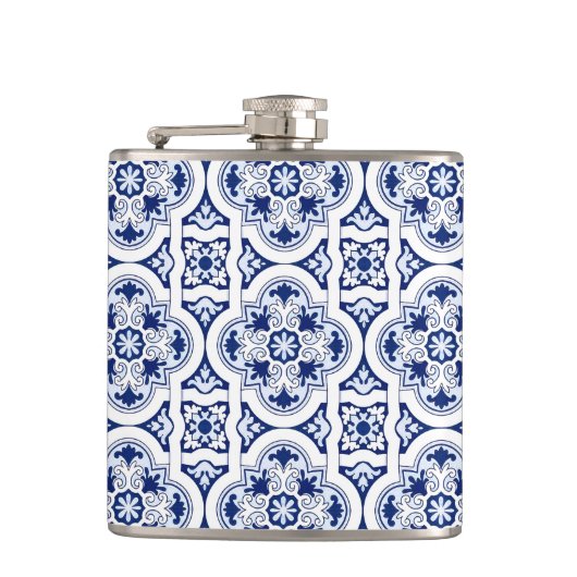 Portugese blauwe tegel heupfles (Voorkant)