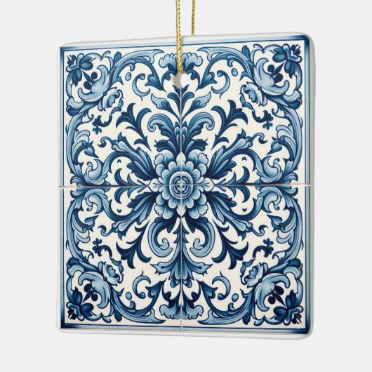 Portugese blauwe tegel keramisch ornament (Links)