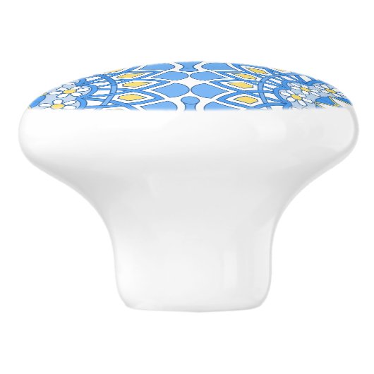 Portugese blauwe tegel keramische knop (Zijkant)