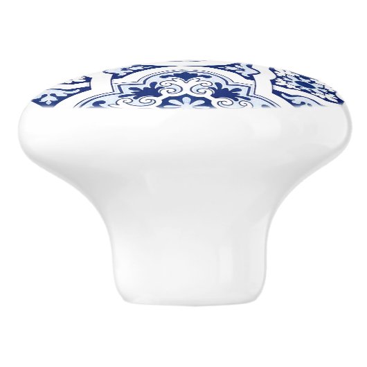 Portugese blauwe tegel keramische knop (Zijkant)