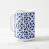 Portugese blauwe tegel koffiemok (Voorkant links)