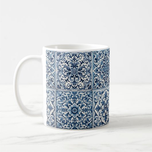 Portugese blauwe tegel koffiemok (Links)
