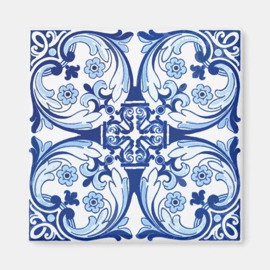 Portugese blauwe tegel magneet (Voorkant)