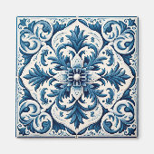 Portugese blauwe tegel magneet (Voorkant)