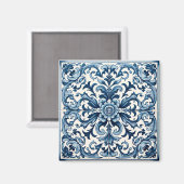 Portugese blauwe tegel magneet (Voorkant / Achterkant)