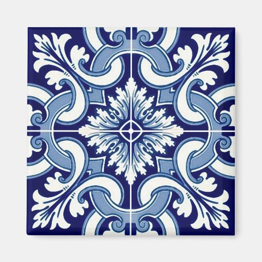 Portugese blauwe tegel magneet (Voorkant)