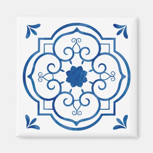 Portugese blauwe tegel magnet (Voorkant)