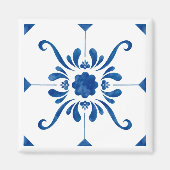 Portugese blauwe tegel magnet (Voorkant)