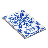 Portugese Blauwe Tegel Monogram Notitieboek (Rechterzijde)