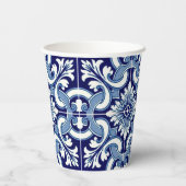 Portugese blauwe tegel papieren bekers (Achterkant)