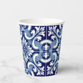 Portugese blauwe tegel papieren bekers (Voorkant)