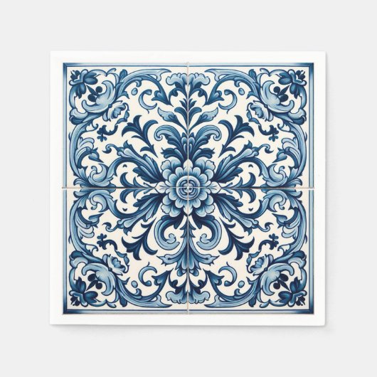 Portugese blauwe tegel servet (Voorkant)