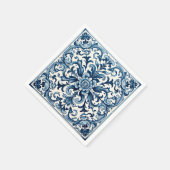 Portugese blauwe tegel servet (Hoek)